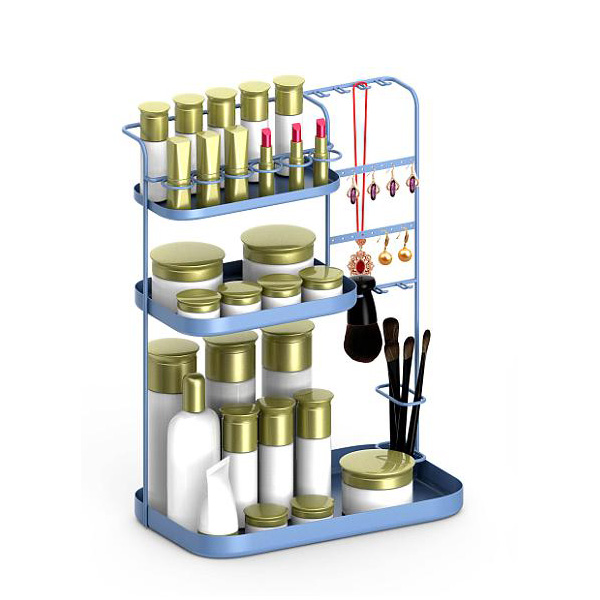 Drie lagen cosmetica sieraden opbergrek